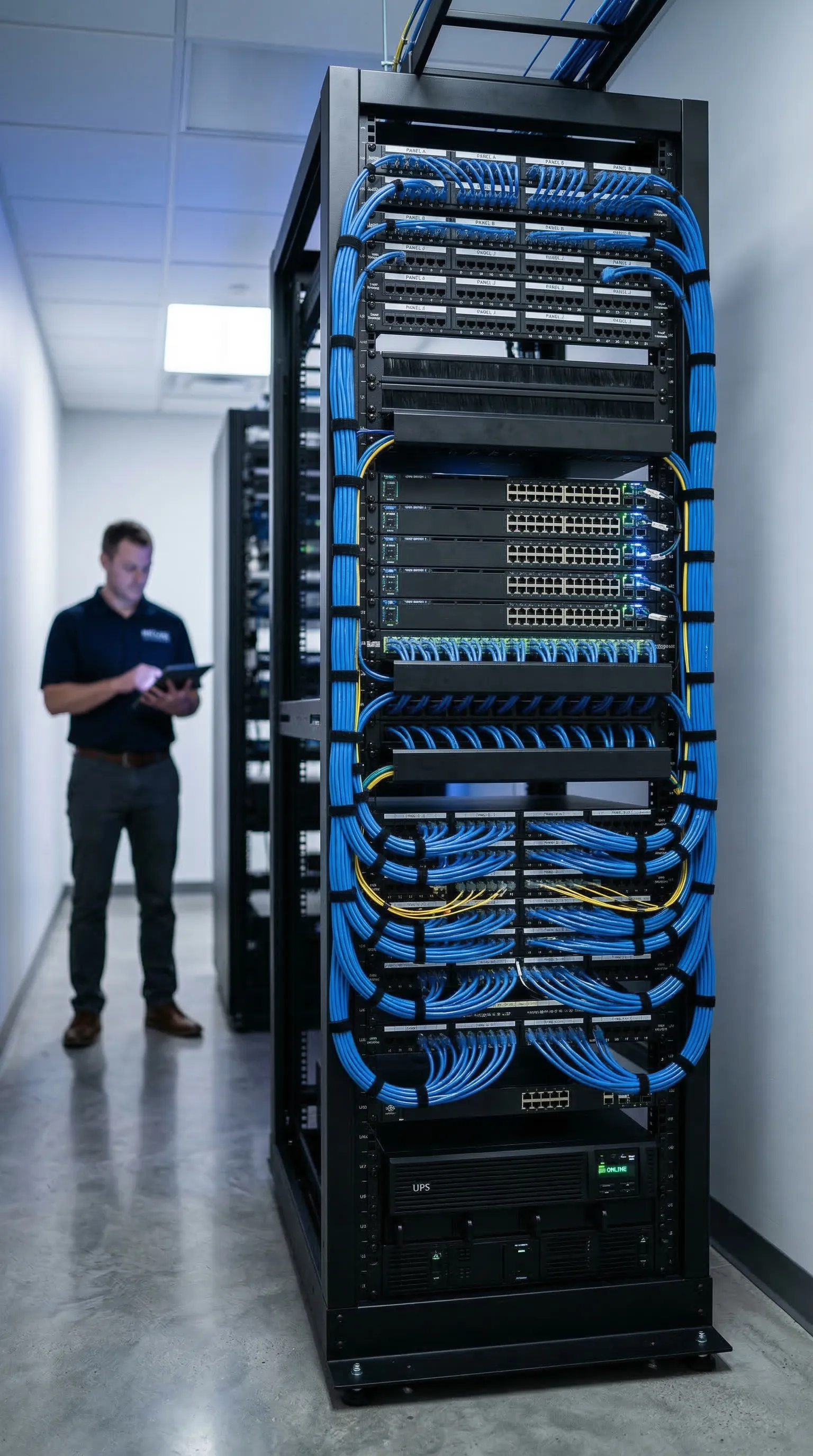 Professional server rack installation by Field Tech Services