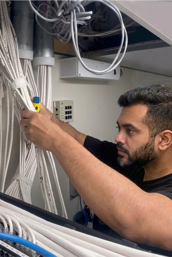 CCTV camera installation in progress