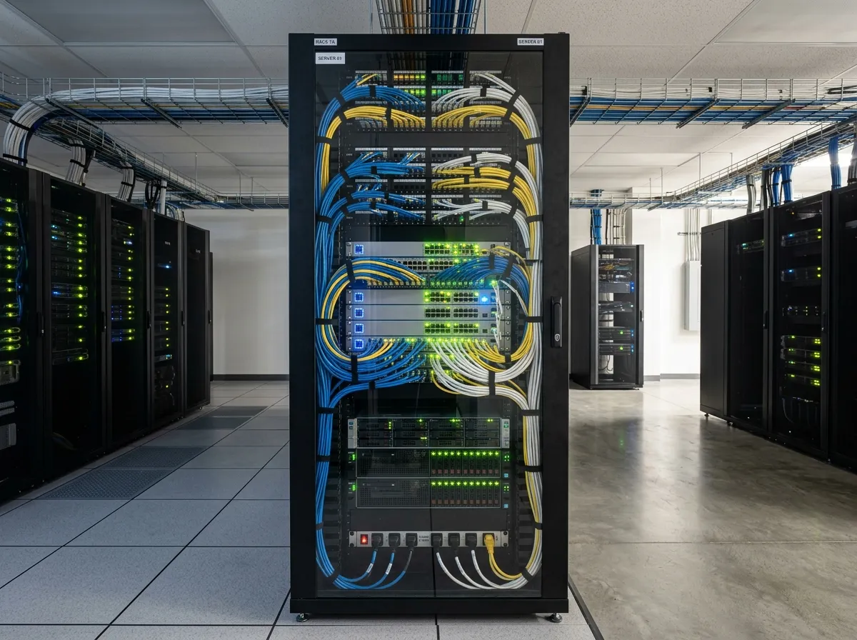 Completed server rack installation